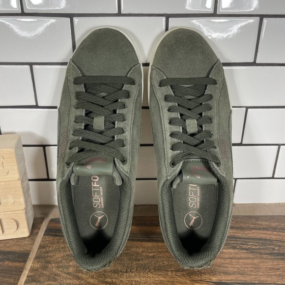 Puma Vikky Womens Size 6 Shoes Green Suede Low Top Casual Trainers Sneakers - Picture 6 of 14